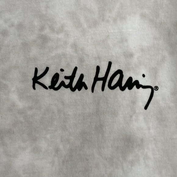 Keith Haring Wind Surf Womens Crop Top Tie-Dye T Shirt XL Repro Pop Art Grafitti - Picture 6 of 8